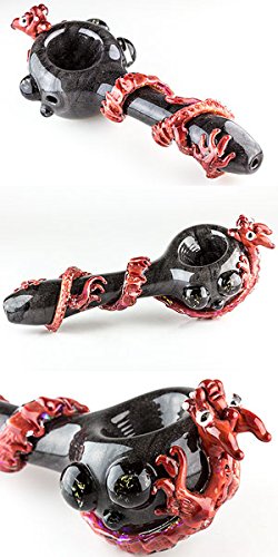Red Dragon Glass Spoon Pipe