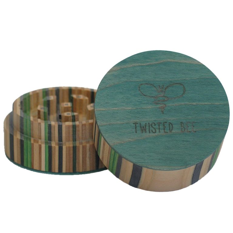 Twisted Bee 2 Piece Wooden Grinder – Made From Recycled Skateboards