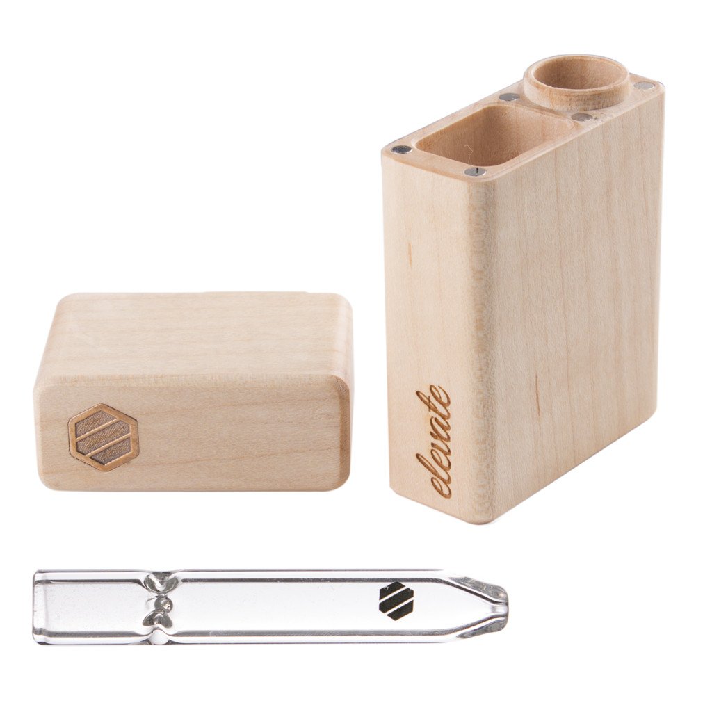 glass one hitter with luxury wood dugout 2