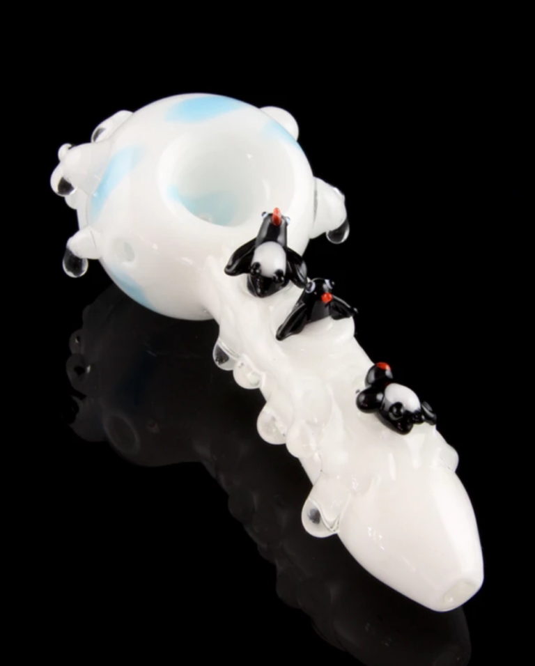 The Icy Penguins Glass Spoon Pipe By Empire Glassworks