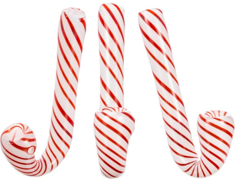 Glass Candy Cane Hand Pipe