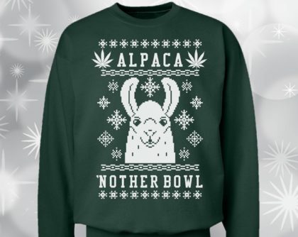 weed themed Christmas sweatshirt