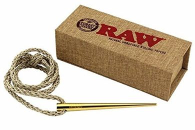 Raw Gold Poker and Hemp Necklace